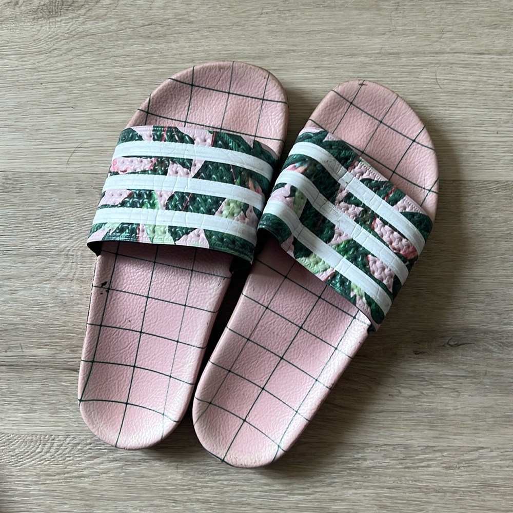 adidas Pink and Green Women's Sandals
